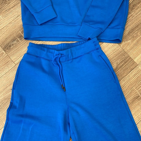 Vintage Havana Electric Blue 1/4 zip and wide leg pant set - Picture 3 of 5